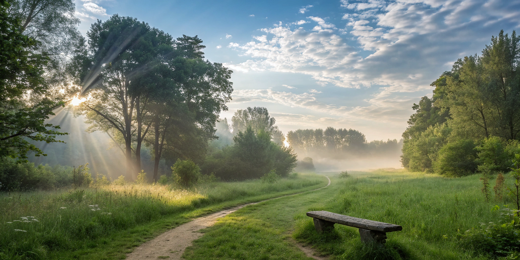 A sunlit path guiding the steps to restore your relationship with God.