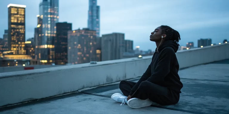 A person meditating at sunset to attract miracles and divine connection.