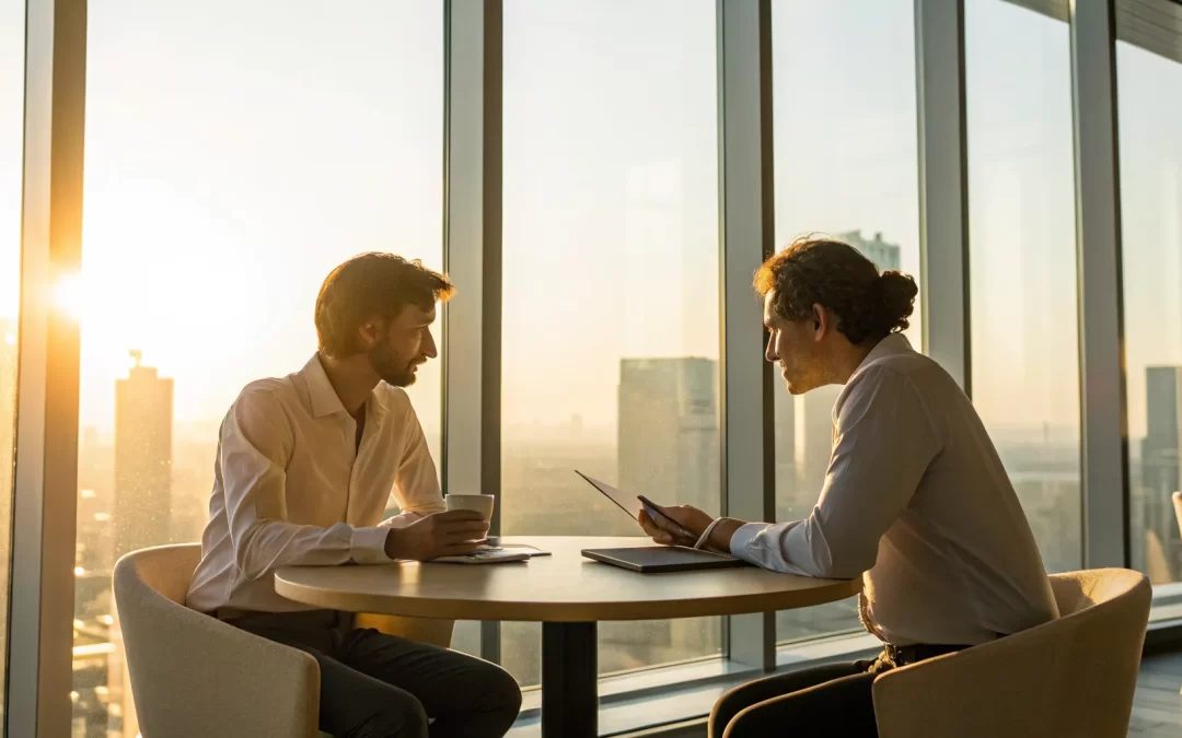 A spiritual mentor offers guidance during a one-on-one conversation with a student.