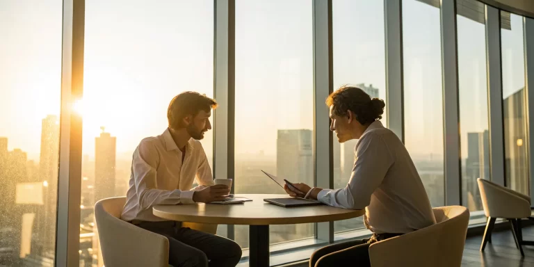 A spiritual mentor offers guidance during a one-on-one conversation with a student.