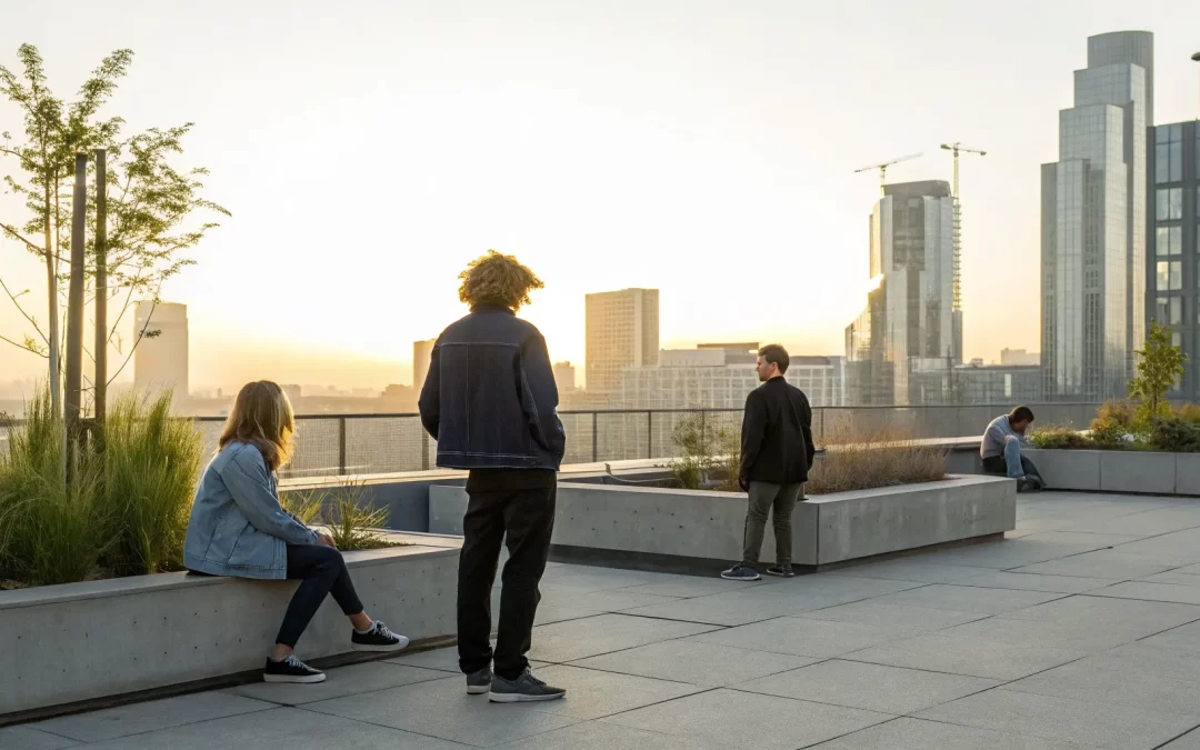 People feeling isolated on a rooftop, a sign of religious trauma in Christianity.