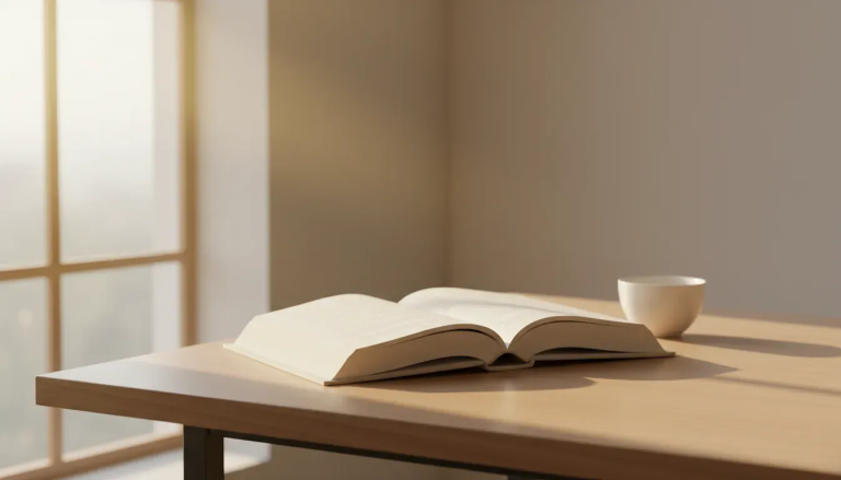 Open book in warm morning light for A Course in Miracles beginner guide