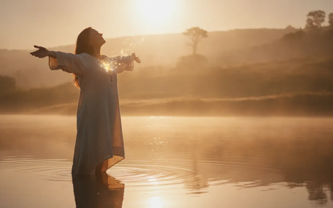 Person finding peace through spiritual self-forgiveness