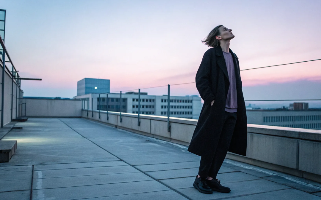 Woman on a rooftop at sunset learning to trust God with her sacred desires.