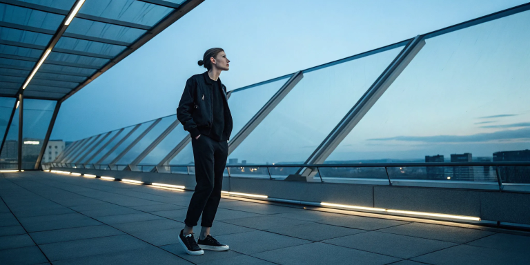 A person reflecting on a rooftop at dusk, finding clarity on how to clear spiritual blockages.
