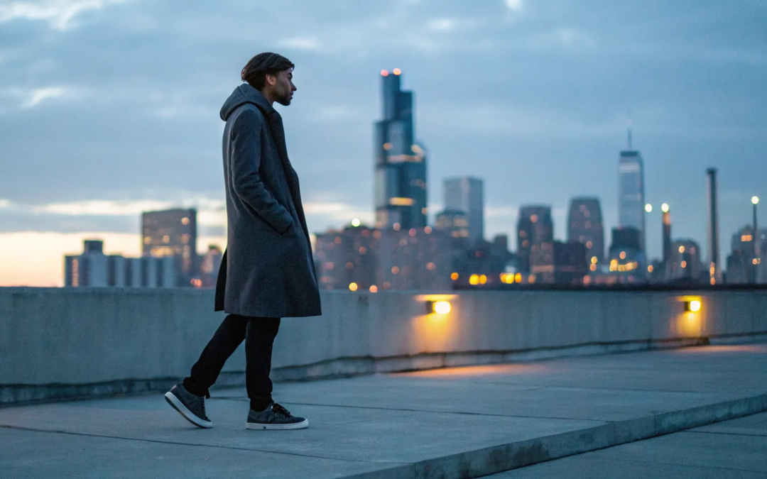 A person walking alone, on the path to rebuild faith after Catholic religious trauma.