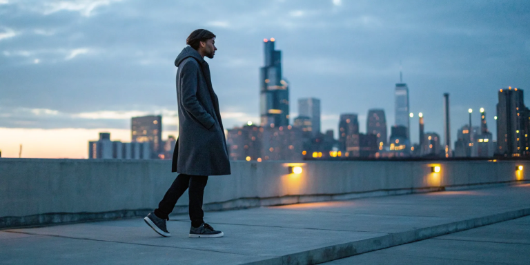 A person walking alone, on the path to rebuild faith after Catholic religious trauma.