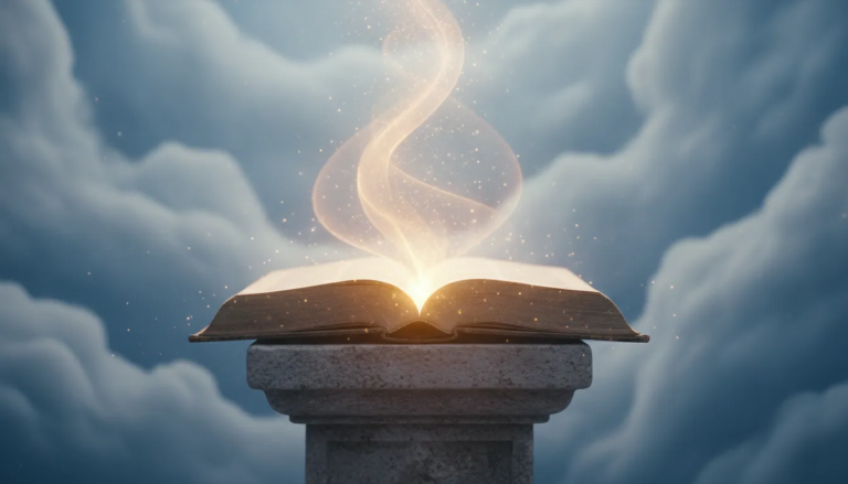 Open book with golden light symbolizing spiritual awakening through A Course in Miracles
